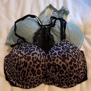 Victoria's Secret Animal Print and Lace Bra Duo